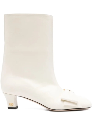 Valentino Garavani 40mm bow leather boots - Neutrals