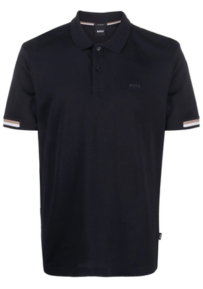 BOSS logo-print short-sleeve polo shirt - Blue