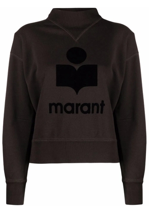 MARANT ÉTOILE Moby flocked-logo sweatshirt - Black