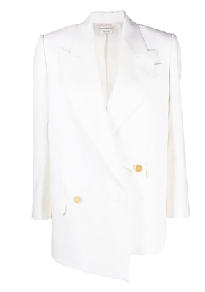 Alexander McQueen asymmetric double-breasted blazer - White
