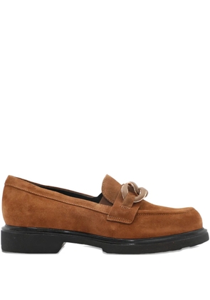 Ron White chain-embellished leather loafers - Brown