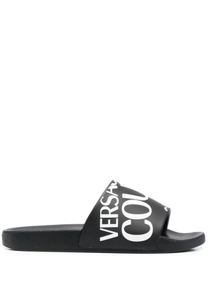 Versace Jeans Couture logo-print slides - Black