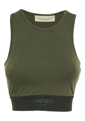 FEAR OF GOD ESSENTIALS logo-detail crop top - Green