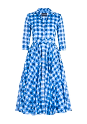Samantha Sung check-pattern midi dress - Blue