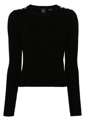 PINKO Love Birds-motif sweater - Black
