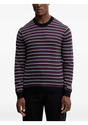 Armani Exchange striped-pattern round-neck sweater - Blue