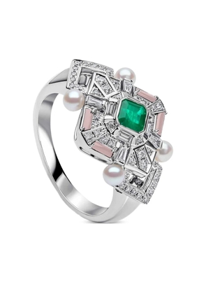Yoko London Cleopatra emerald and diamond ring - Silver