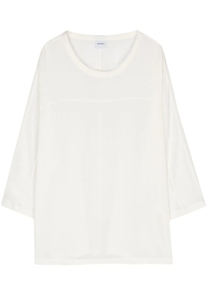 ASPESI round-neck silk T-shirt - Neutrals