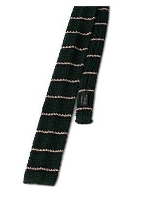 Prada striped-pattern silk tie - Green