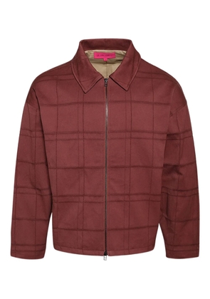 The Elder Statesman check-patterned zip-up jacket - Brown