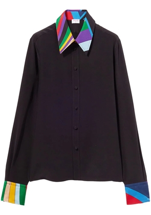 PUCCI abstract-print trim silk shirt - Black
