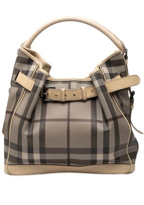 Burberry Pre-Owned 2000-2017 Medium Smoke Check Coated Canvas Walden Belted Hobo shoulder bag - Brown