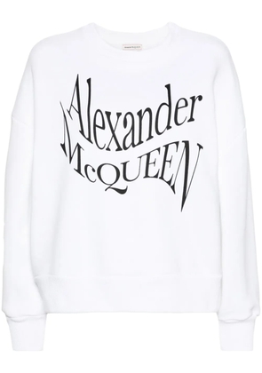 Alexander McQueen logo-print cotton sweatshirt - White