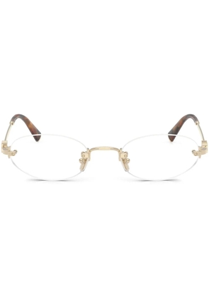 Miu Miu Eyewear oval-frame glasses - Gold
