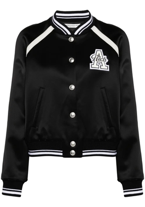 Alessandra Rich logo-patch padded jacket - Black