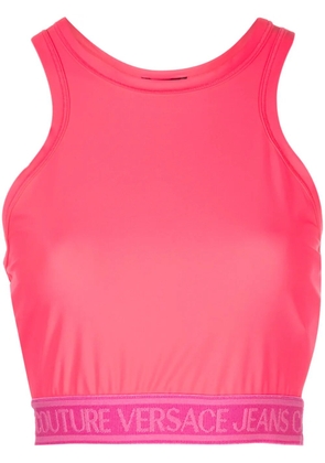 Versace Jeans Couture logo-jacquard jersey crop top - Pink