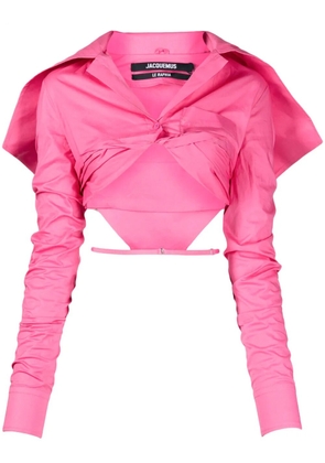 Jacquemus La Chemise Meio cropped shirt - Pink