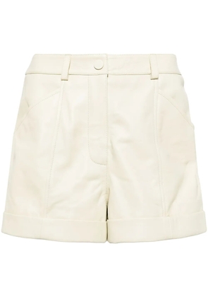 Yves Salomon high-waist leather shorts - White