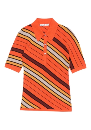 Acne Studios striped polo top - Orange