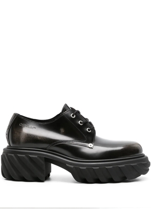 Off-White Exploration patent leather derby shoes - Grey