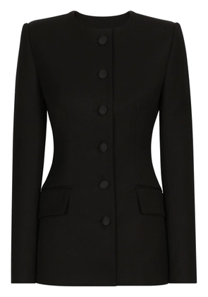 Dolce & Gabbana single-breasted collarless blazer - Black