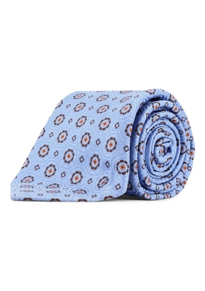Kiton geometric-pattern tie - Blue
