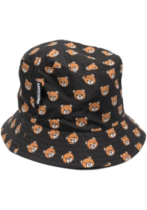 Moschino teddy-bear print bucket-hat - Black