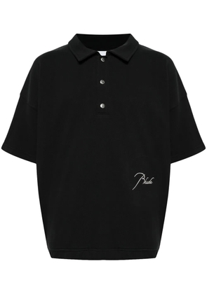 RHUDE logo-embroidered polo shirt - Black