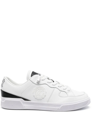 Just Cavalli logo-patch leather sneakers - White