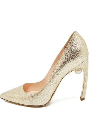 Nicholas Kirkwood leather embellished pumps - Gold