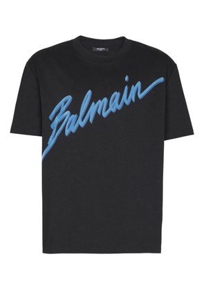 Balmain flocked-finish T-shirt - Blue
