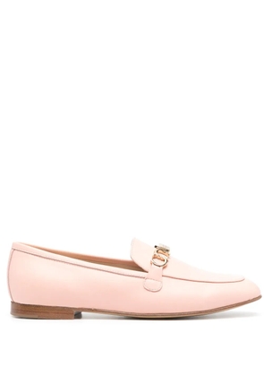 Casadei logo plaque leather loafers - Pink
