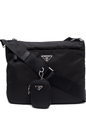 Prada Re-Nylon logo-plaque crossbody bag - Black