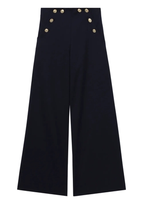 yuhan wang decorative-button palazzo pants - Blue
