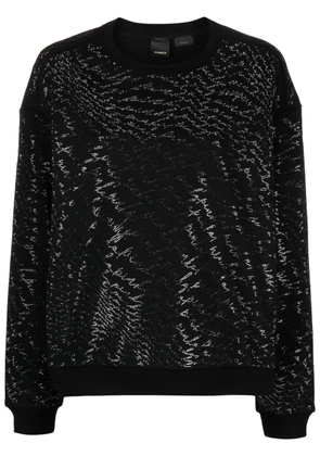 PINKO crystal-embellished crew-neck sweatshirt - Black