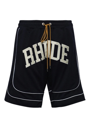 RHUDE Collegiate logo-print mesh shorts - Blue