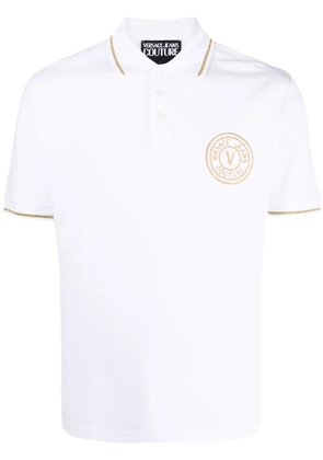 Versace Jeans Couture logo-embroidered cotton polo shirt - White