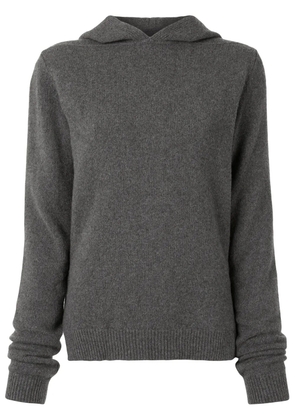 Rick Owens long-sleeved side slit hoodie - Grey