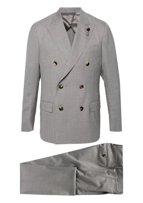 Lardini double-breasted wool suit - Grey