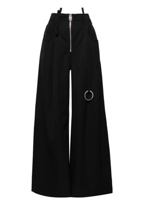 The Attico wide-leg wool trousers - Black