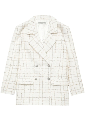 Alessandra Rich double-breasted tweed blazer - White