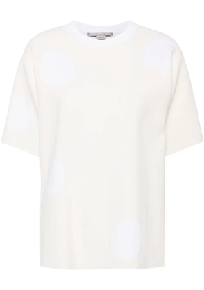 Stella McCartney polka-dot intarsia-knit T-shirt - White