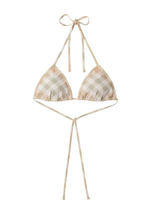 Burberry checked triangle bikini top - Neutrals