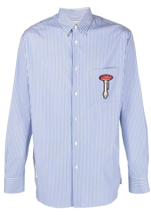 Lanvin patch-detail striped shirt - Blue