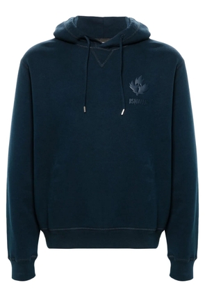 DSQUARED2 raised-logo cotton hoodie - Blue