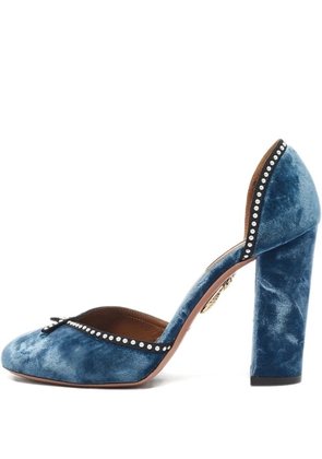 Aquazzura block-heel embellished pumps - Blue