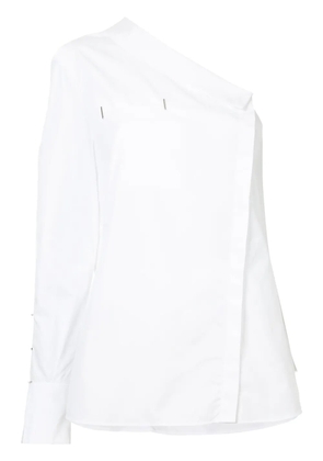 Mugler asymmetric one-shoulder shirt - White