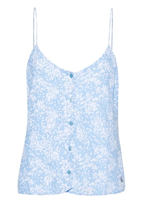 Calvin Klein Jeans floral-print crepe blouse - Blue