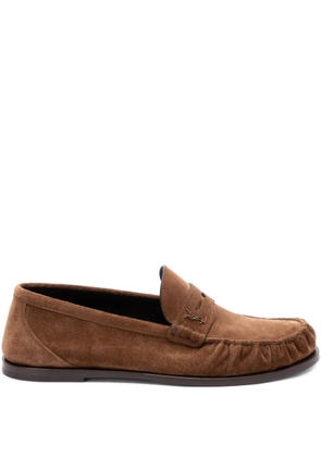 Saint Laurent suede loafers - Brown
