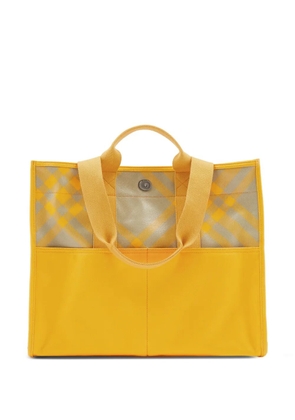 Burberry plaid-check cotton tote bag - Yellow